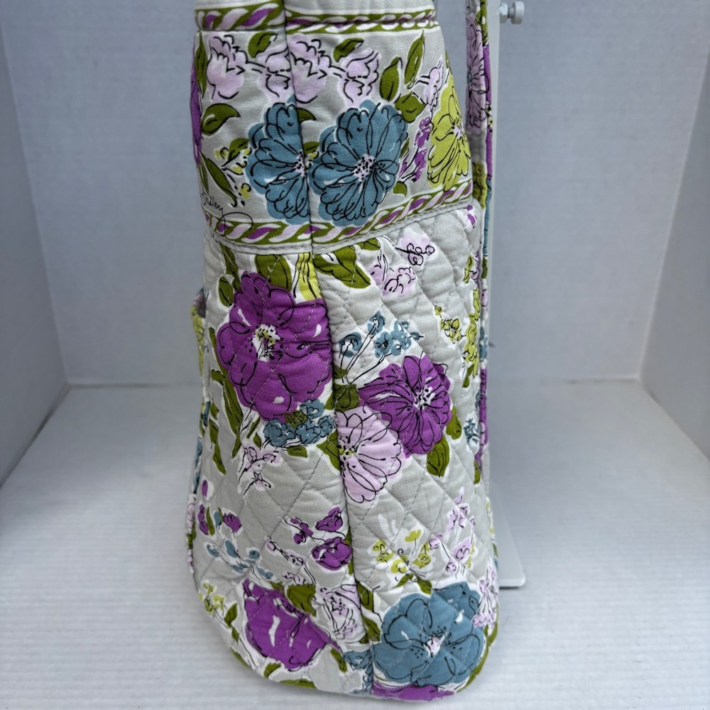 Vera Bradley Watercolor Retires Quilted Cotton Floral Tote Bag Shoulder Bag - Picture 3 of 11